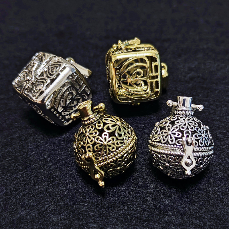 Винтажный латунный полый шар-м – обзор и цена Diffuser Necklace Locket